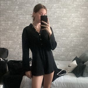 Black Knit Romper